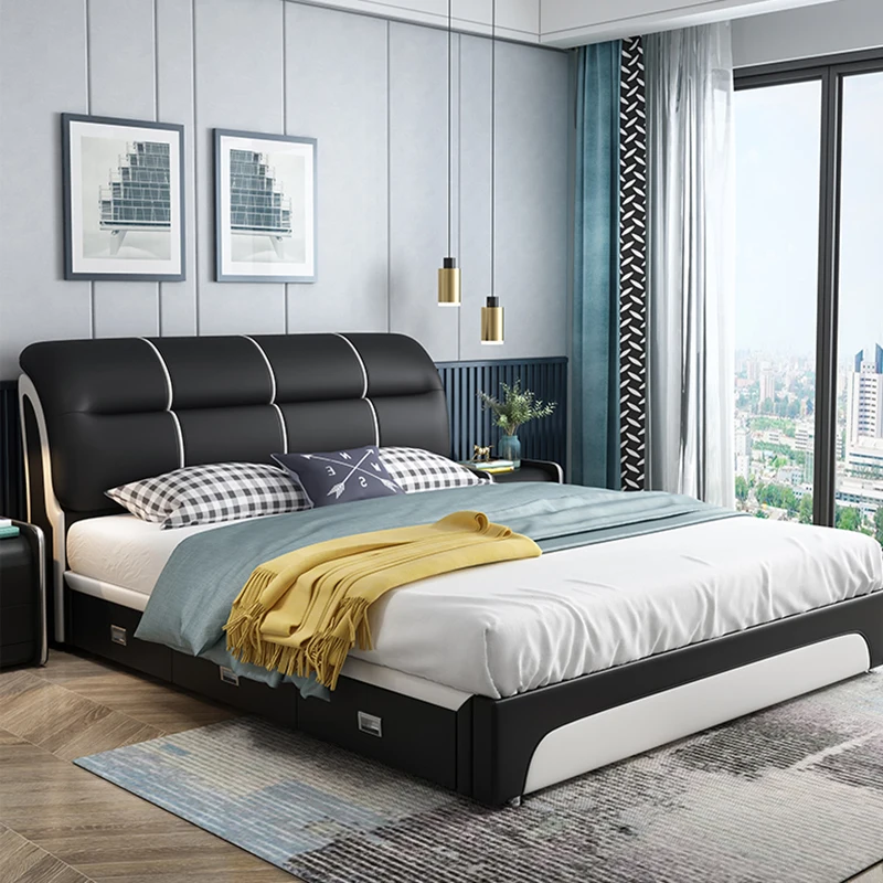Wooden Design Bed Bedroom King Size Frame Luxury Massage Bed Queen Double Platform Sleeping Letto Matrimoniale Trendy Furniture
Wooden Design Bed Bedroom King Size Frame Luxury Massage Bed Queen Double Platform Sleeping Letto Matrimoniale Trendy Furniture
