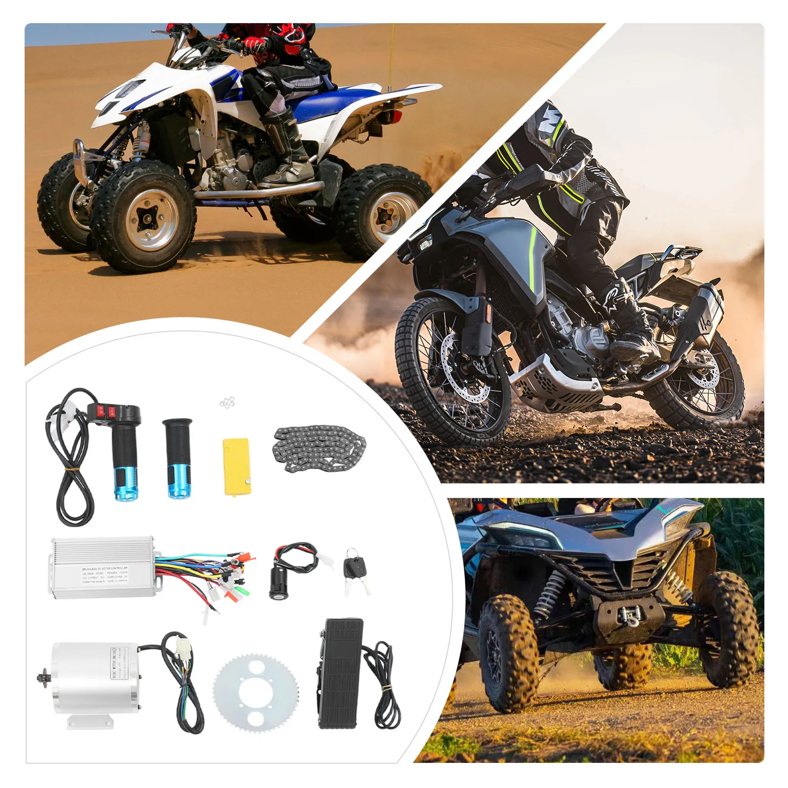 1KW Electric Brushless DC Motor Kit 36V Brushless Motor Kit with Controller 3-Speed Reverse Throttle for Mini Motorcycles
1KW Electric Brushless DC Motor Kit 36V Brushless Motor Kit with Controller 3-Speed Reverse Throttle for Mini Motorcycles