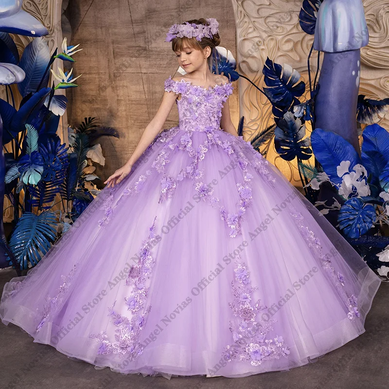 Customized Ball Gown Lavender Tulle Princess Flower Girls Dresses Off Shoulder Pageant Birthday Dress Evening Gowns
Customized Ball Gown Lavender Tulle Princess Flower Girls Dresses Off Shoulder Pageant Birthday Dress Evening Gowns