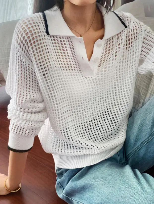 Leisure Vacation Style Hollow Out Long Sleeved T-Shirt for Women's Tops and Women's Clothing for Autumn and Winter 2025
Leisure Vacation Style Hollow Out Long Sleeved T-Shirt for Women's Tops and Women's Clothing for Autumn and Winter 2025