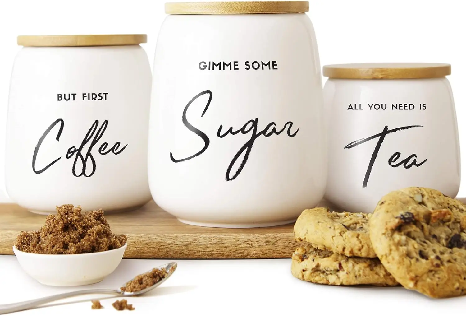 Airtight Kitchen Canisters with Bamboo Lids - Ceramic Canister Sets for the Kitchen - Coffee Tea Sugar Container Set - Kitchen C
Airtight Kitchen Canisters with Bamboo Lids - Ceramic Canister Sets for the Kitchen - Coffee Tea Sugar Container Set - Kitchen C