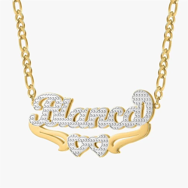Double Plated Nameplate Name Necklace Custom Heart Necklace Personalized Two Tone Gold and Silver Custom Name Necklace for Women
Double Plated Nameplate Name Necklace Custom Heart Necklace Personalized Two Tone Gold and Silver Custom Name Necklace for Women