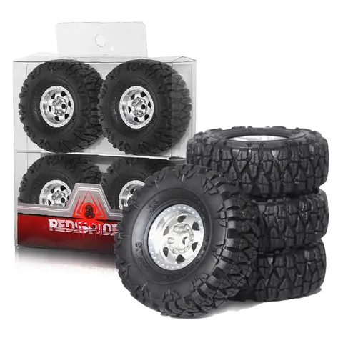 1/18 1/24 Climbing Car Metal Anti-Off Wheel Hub Tire Kit 4-Pack 60mm Tires Suitable for Trx4M Scx24 Ax24 Fcx24 Upgrade
