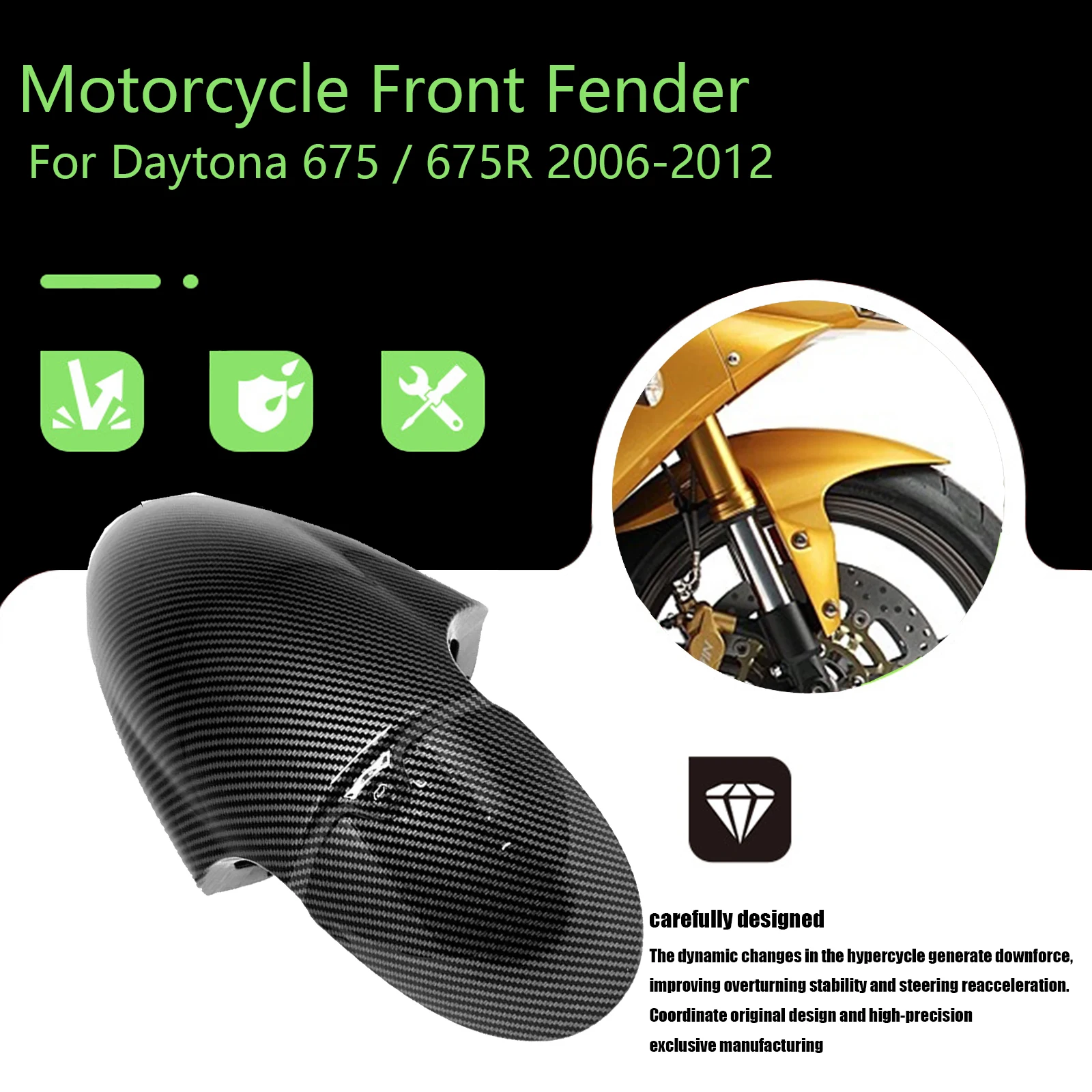 Motorcycle Front Tire Fender For Daytona 675 R Street Triple 675R 2006-2012 Guard Hugger Fairing ABS Carbon Fiber Accessories
Motorcycle Front Tire Fender For Daytona 675 R Street Triple 675R 2006-2012 Guard Hugger Fairing ABS Carbon Fiber Accessories