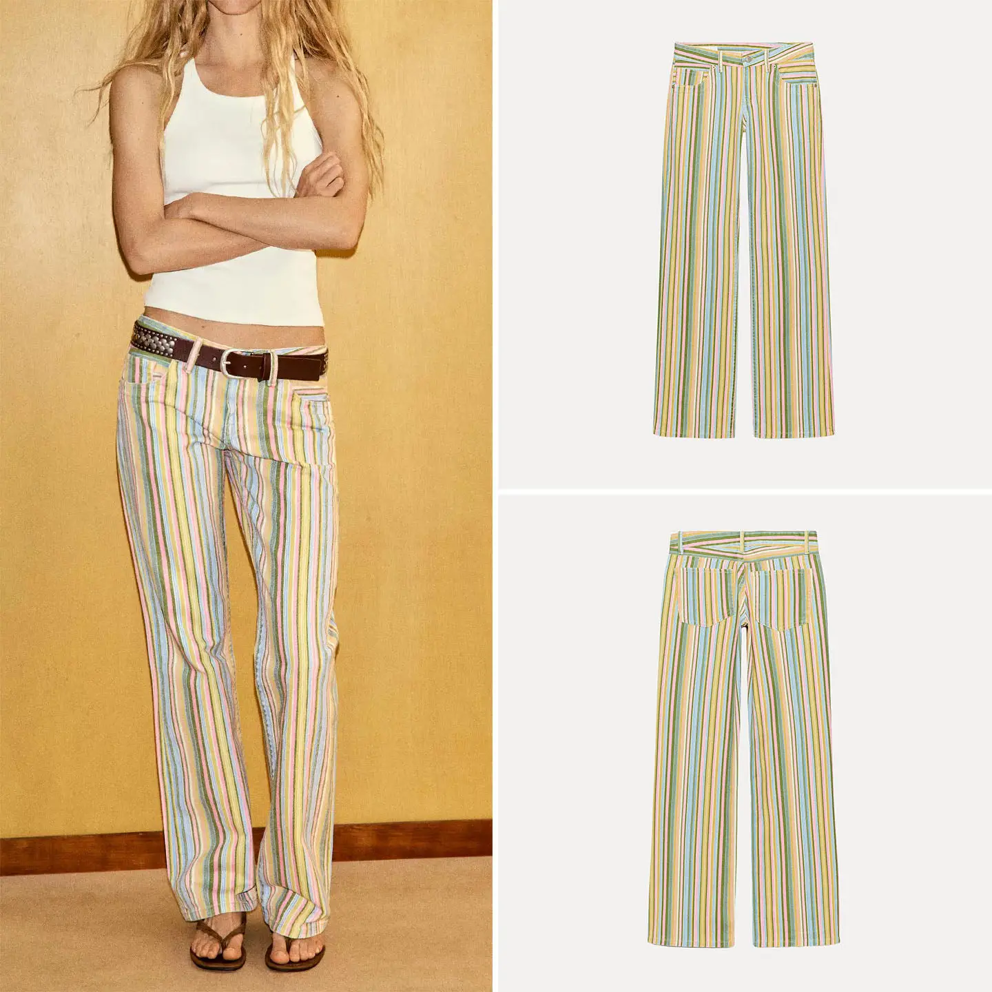 Fashionable Low-Waist Wide-Leg Striped Color-Block Casual Denim Jeans for Women Summer 2026 Casual Loose Fit Zipper Closure
Fashionable Low-Waist Wide-Leg Striped Color-Block Casual Denim Jeans for Women Summer 2026 Casual Loose Fit Zipper Closure