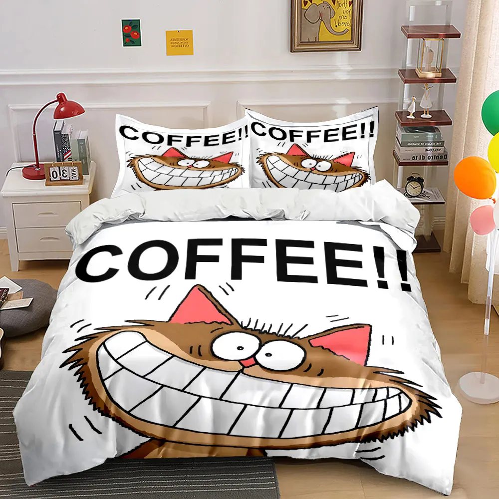 Excited Cat Craving Coffee Pattern Duvet Cover Set Digital Print Colorful Polyester Bedding with Zipper Closur for kids gifts
Excited Cat Craving Coffee Pattern Duvet Cover Set Digital Print Colorful Polyester Bedding with Zipper Closur for kids gifts