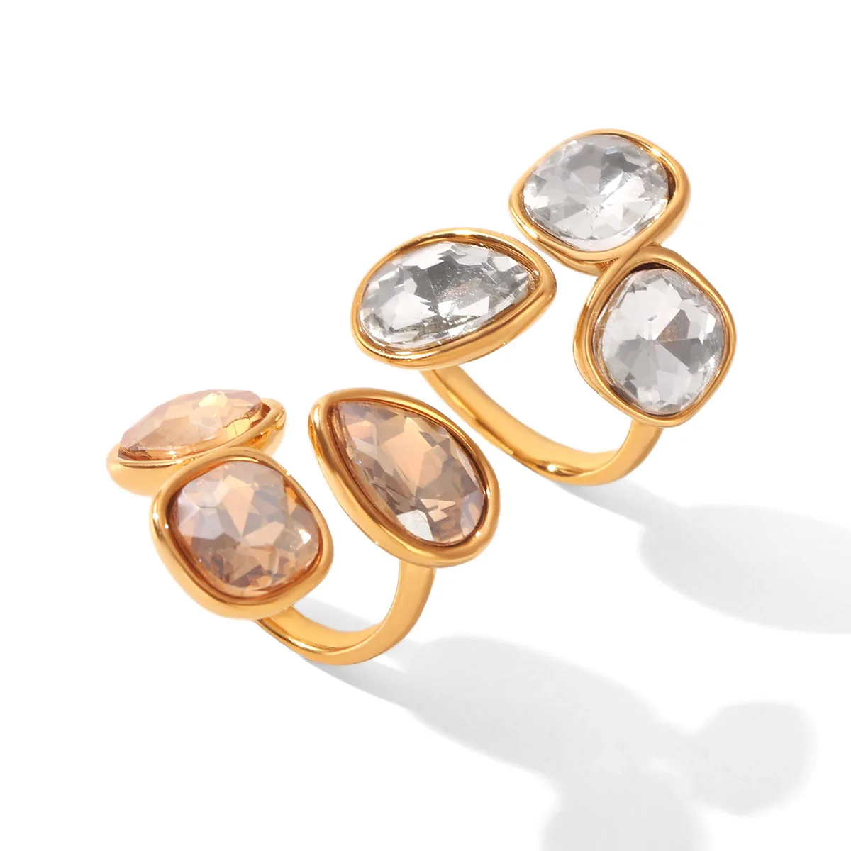 Double Stone Y2K Ring For Women 18K Gold Plated Stainless Steel Crystal Waterproof Tarnish Free Jewelry Chunky Statement Gifts
Double Stone Y2K Ring For Women 18K Gold Plated Stainless Steel Crystal Waterproof Tarnish Free Jewelry Chunky Statement Gifts
