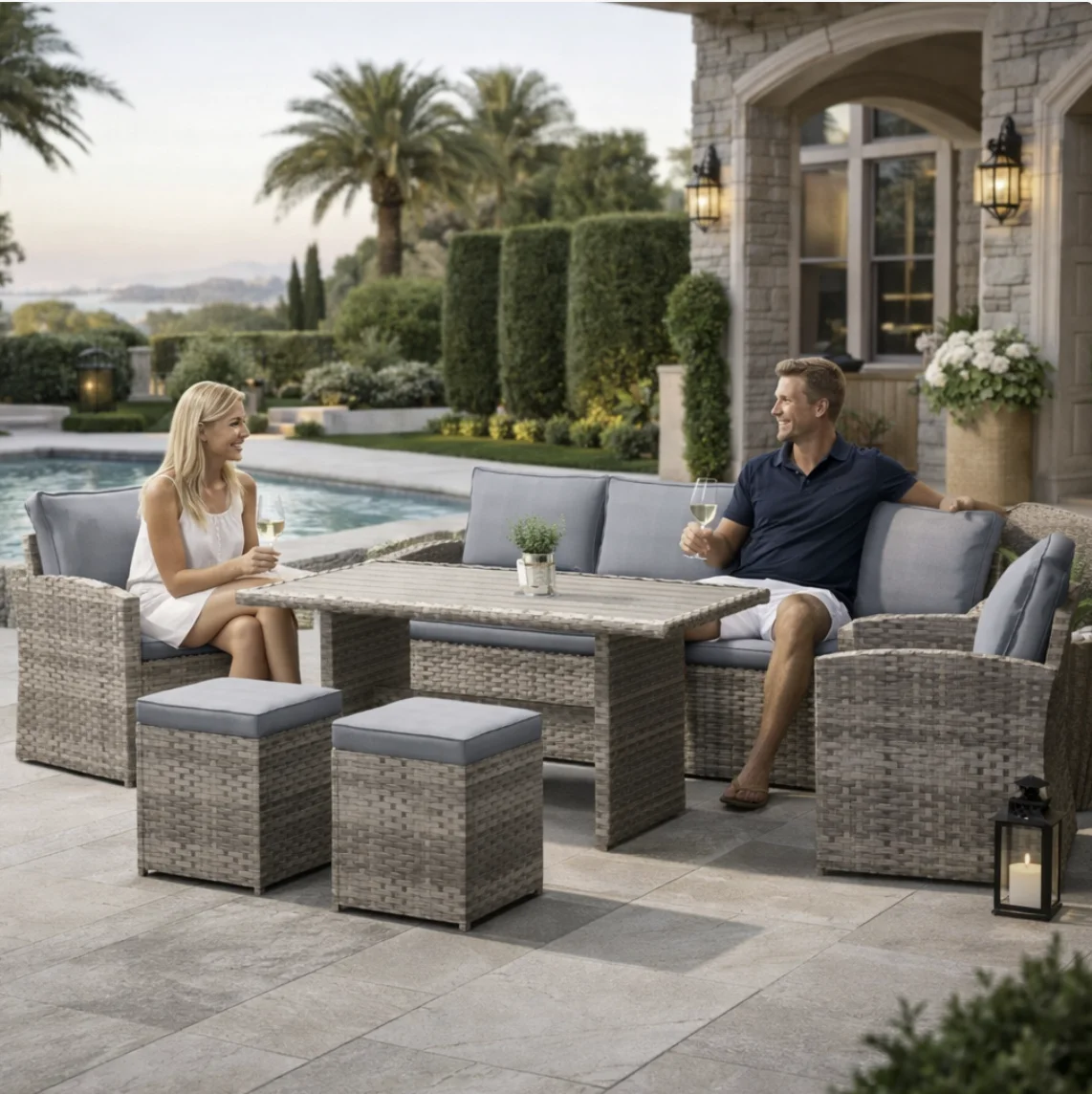 Wholesale Durable Outdoor Rattan Sofa Set Factory Direct Waterproof Garden Furniture Wicker Sectional Hotel Warehouse Patio
Wholesale Durable Outdoor Rattan Sofa Set Factory Direct Waterproof Garden Furniture Wicker Sectional Hotel Warehouse Patio