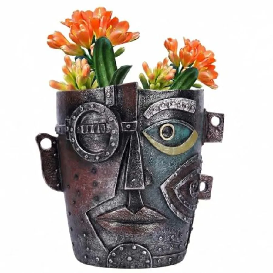 Abstract Face Planter Pot, Hand-Painted Resin Flower Pot with Top Opening for Planting, Decorative Planter for Indoor Plants, A
Abstract Face Planter Pot, Hand-Painted Resin Flower Pot with Top Opening for Planting, Decorative Planter for Indoor Plants, A