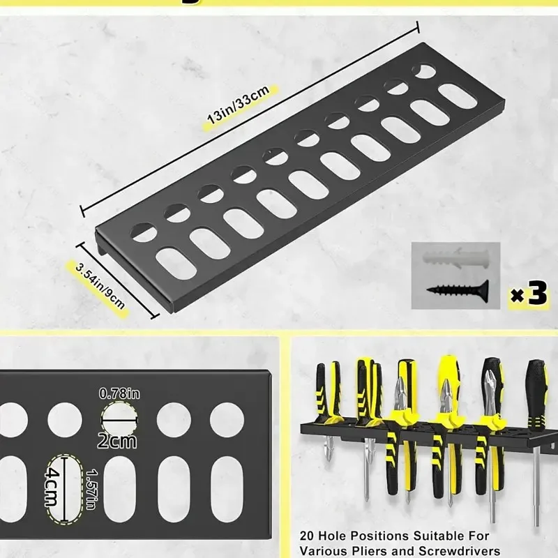 Industrial Metal Wall Tool Storage Rack Heavy Duty Steel Organizer for Screwdrivers Hammers Workshop Garage Easy Installation
Industrial Metal Wall Tool Storage Rack Heavy Duty Steel Organizer for Screwdrivers Hammers Workshop Garage Easy Installation