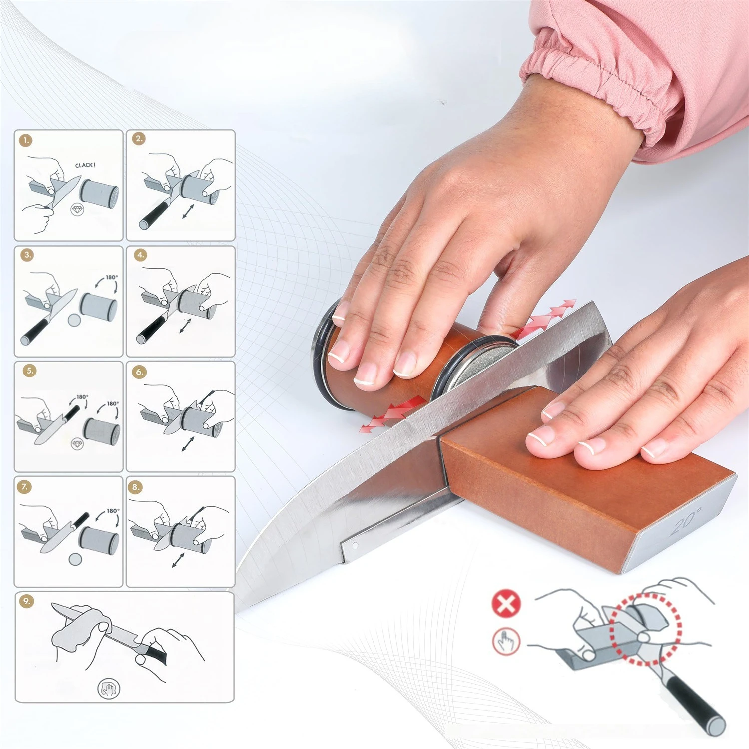 15 и 20-градусная точилка для ножей, магнитный держатель для ножей, набор алмазных точильных камней с угловым роликом, кухонный аксессуар
15 и 20-градусная точилка для ножей, магнитный держатель для ножей, набор алмазных точильных камней с угловым роликом, кухонный аксессуар