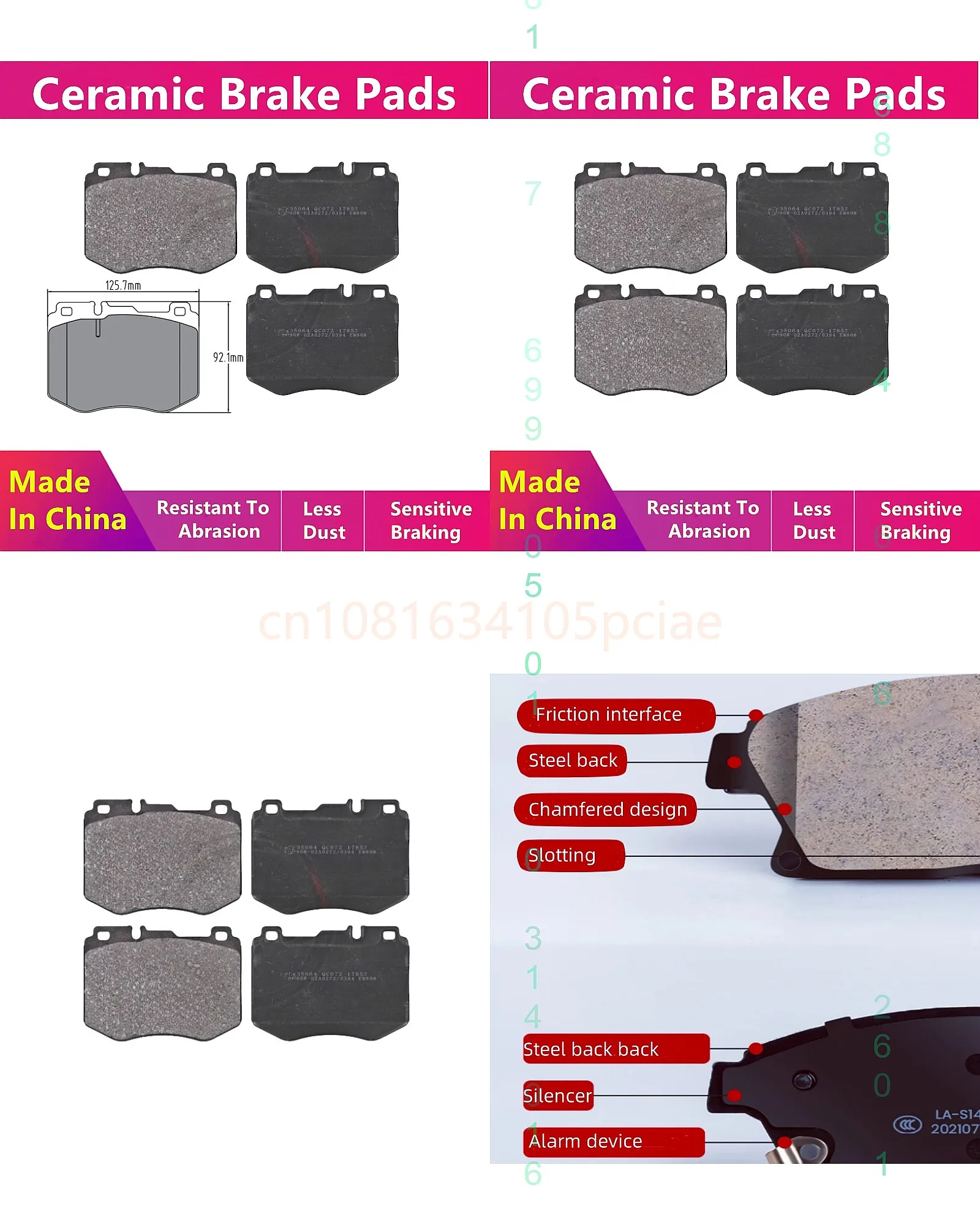For Mercedes Benz C257 CLS300 CLS350 Front Brake Pads 59068
For Mercedes Benz C257 CLS300 CLS350 Front Brake Pads 59068