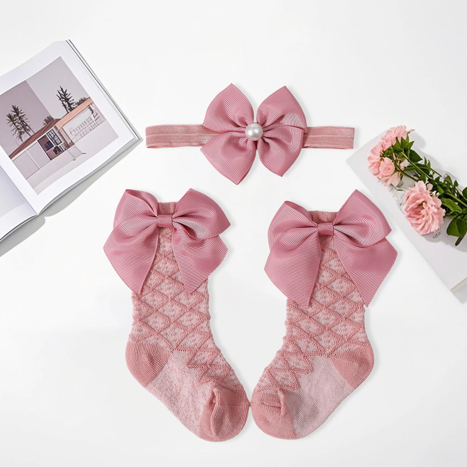 Baby Girls Headband Socks Set Cute Bow Crew Socks and Pearl Headbands Infant Novel Baptism Clothing Accessory
Baby Girls Headband Socks Set Cute Bow Crew Socks and Pearl Headbands Infant Novel Baptism Clothing Accessory