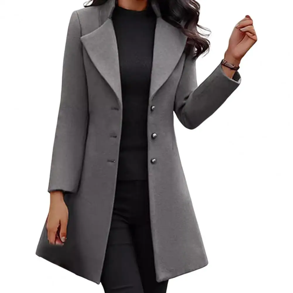 Solid-color Jacket Elegant Women's Woolen Jacket with Turn-down Collar Slim Fit for Commuting Dating in Spring Fall Winter Slim
Solid-color Jacket Elegant Women's Woolen Jacket with Turn-down Collar Slim Fit for Commuting Dating in Spring Fall Winter Slim