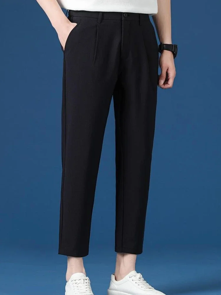 Plus Big Size Man Suits Pants Draped Plain 9 Cropped Classic Korean Style Clothes Thin Casual Vintage Up Suit Trousers for Men
Plus Big Size Man Suits Pants Draped Plain 9 Cropped Classic Korean Style Clothes Thin Casual Vintage Up Suit Trousers for Men