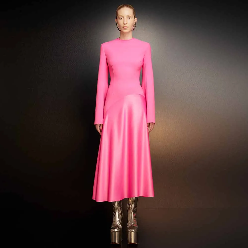 2025 Formal Women's Cocktail Party Gowns Satin&Jersey A-line Celebrity Dress Pink Ruched Simple Midi Prom Dress
2025 Formal Women's Cocktail Party Gowns Satin&Jersey A-line Celebrity Dress Pink Ruched Simple Midi Prom Dress