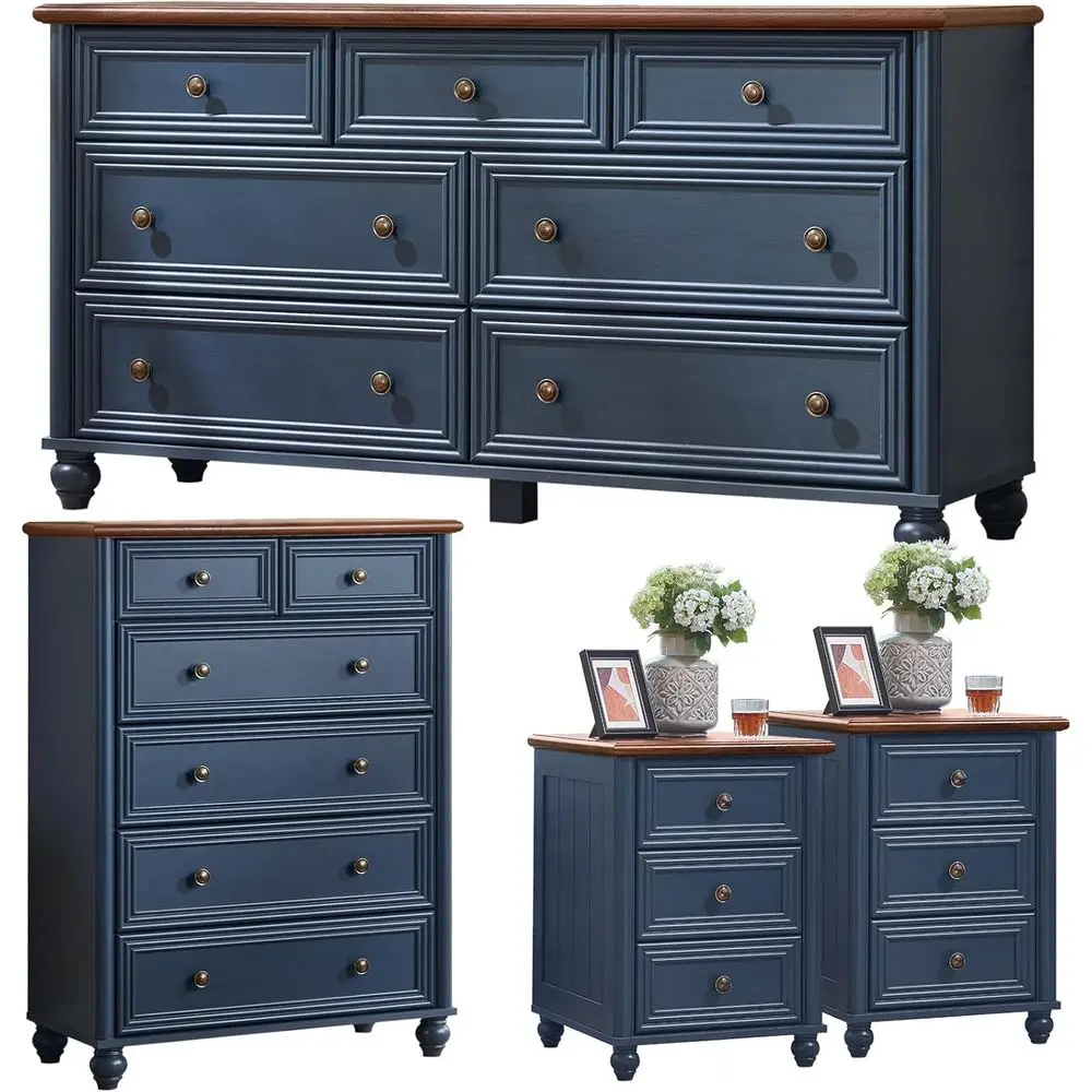4-Drawer Wood Dresser and Nightstand Set, 54 Wide, 43.5 Tall Chest, 2-Piece Bedroom Furniture for Living Spaces
4-Drawer Wood Dresser and Nightstand Set, 54 Wide, 43.5 Tall Chest, 2-Piece Bedroom Furniture for Living Spaces
