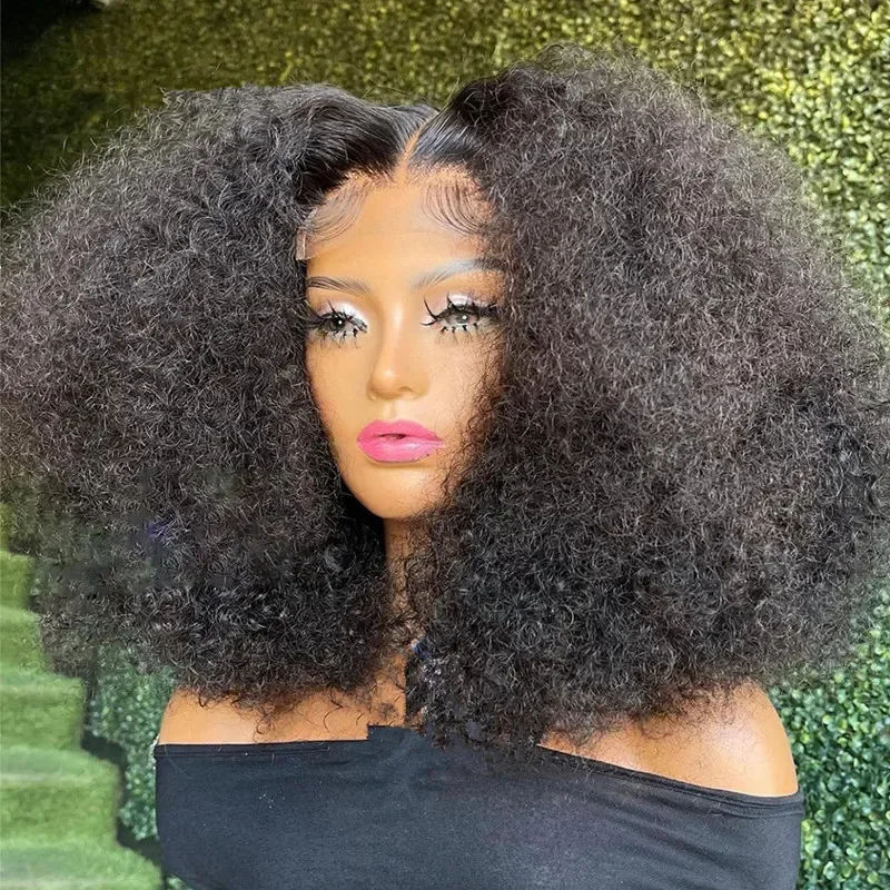 Soft Short Cut Bob Natural Black Kinky Curly 180Density Deep Lace Front Wig For African Women Babyhair Preplucked Daily Cosplay
Soft Short Cut Bob Natural Black Kinky Curly 180Density Deep Lace Front Wig For African Women Babyhair Preplucked Daily Cosplay