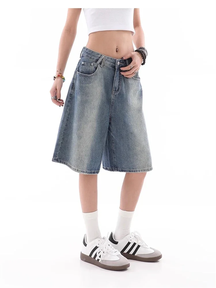 2000s Blue Aesthetic Retro Denim Shorts Women Elegant Streetwear Wide Leg Pants Summer Female Y2k High Waist Loose Short Jeans
2000s Blue Aesthetic Retro Denim Shorts Women Elegant Streetwear Wide Leg Pants Summer Female Y2k High Waist Loose Short Jeans