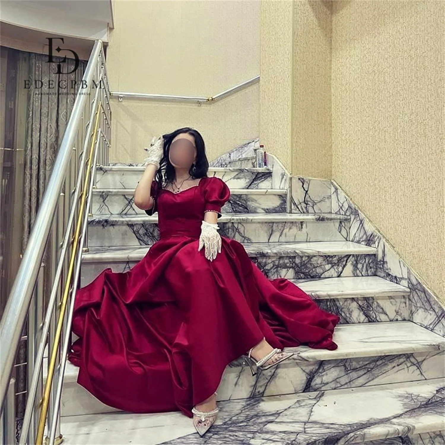 EDECPBM Satin Evening Dresses for Special Occasions Customized فساتين سهرة Women's Prom Dress Vestidos De Festa Red Puff Sleeves
EDECPBM Satin Evening Dresses for Special Occasions Customized فساتين سهرة Women's Prom Dress Vestidos De Festa Red Puff Sleeves