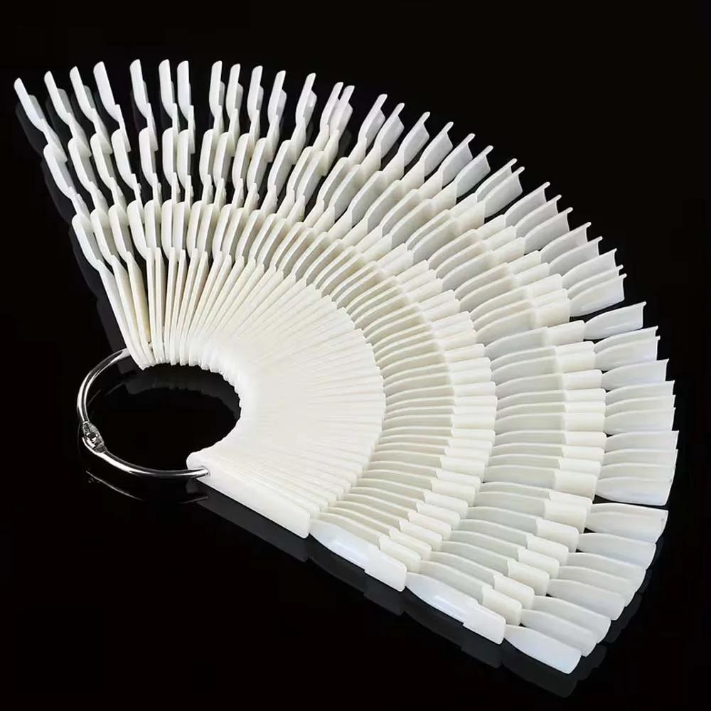 3 Knots 50pcs 150 Tips Nail Art Display Chart Color Sample Practice Fan Professional Nail Polish Display with Ring Nail Tools
3 Knots 50pcs 150 Tips Nail Art Display Chart Color Sample Practice Fan Professional Nail Polish Display with Ring Nail Tools
