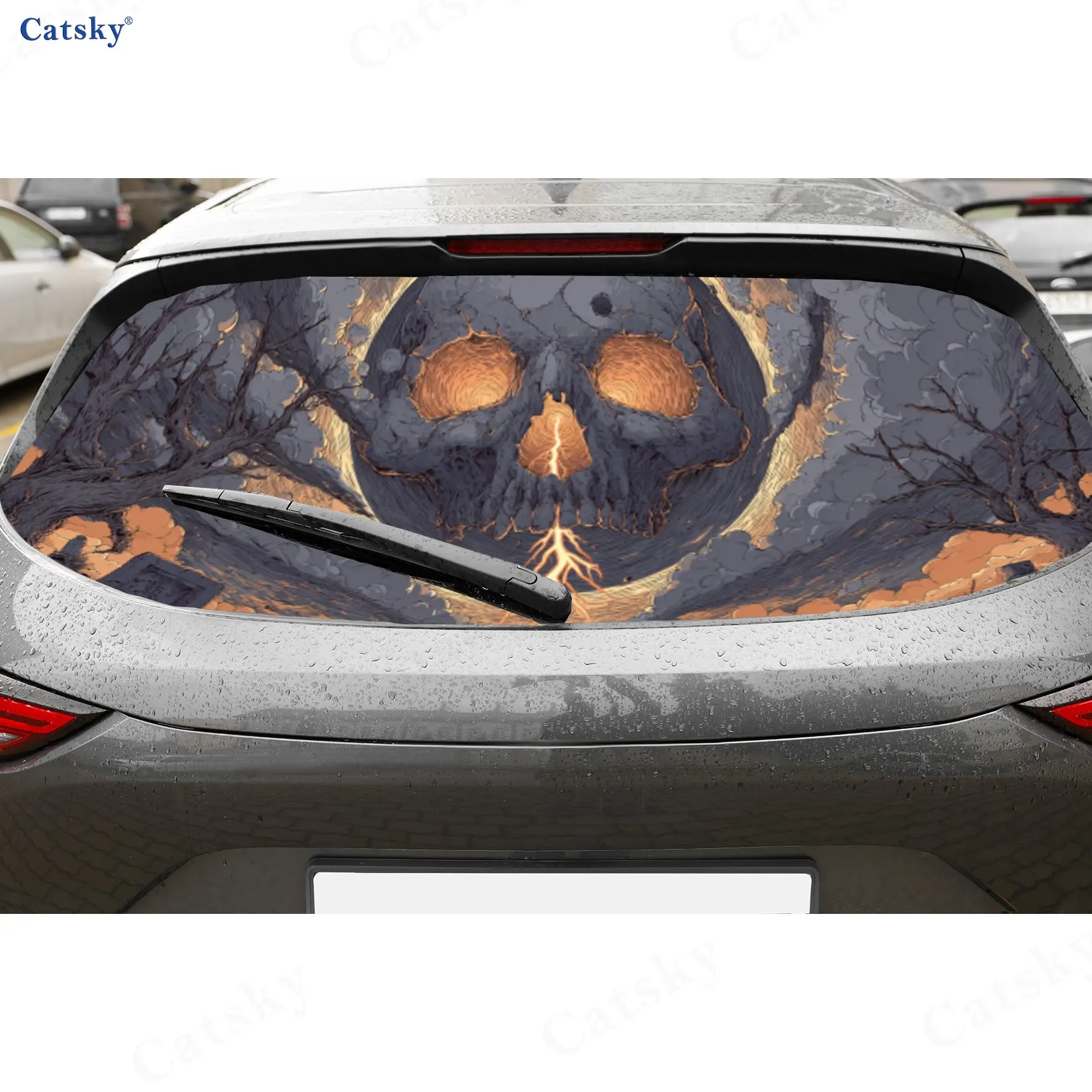 Stormy Skull Wonder Journey PVC Perforated Car Vinyl Wraps, Durable Car Rear Windshield Sticker, Waterproof Car Rear Window Deca
Stormy Skull Wonder Journey PVC Perforated Car Vinyl Wraps, Durable Car Rear Windshield Sticker, Waterproof Car Rear Window Deca