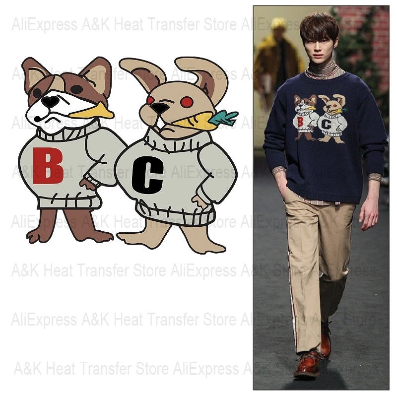 Fashion Dog Rabbit Iron On Transfer For Clothes Patches Women Men T-shirt Decal Thermo Sticker Patches Diy Cloth Accessory
Fashion Dog Rabbit Iron On Transfer For Clothes Patches Women Men T-shirt Decal Thermo Sticker Patches Diy Cloth Accessory
