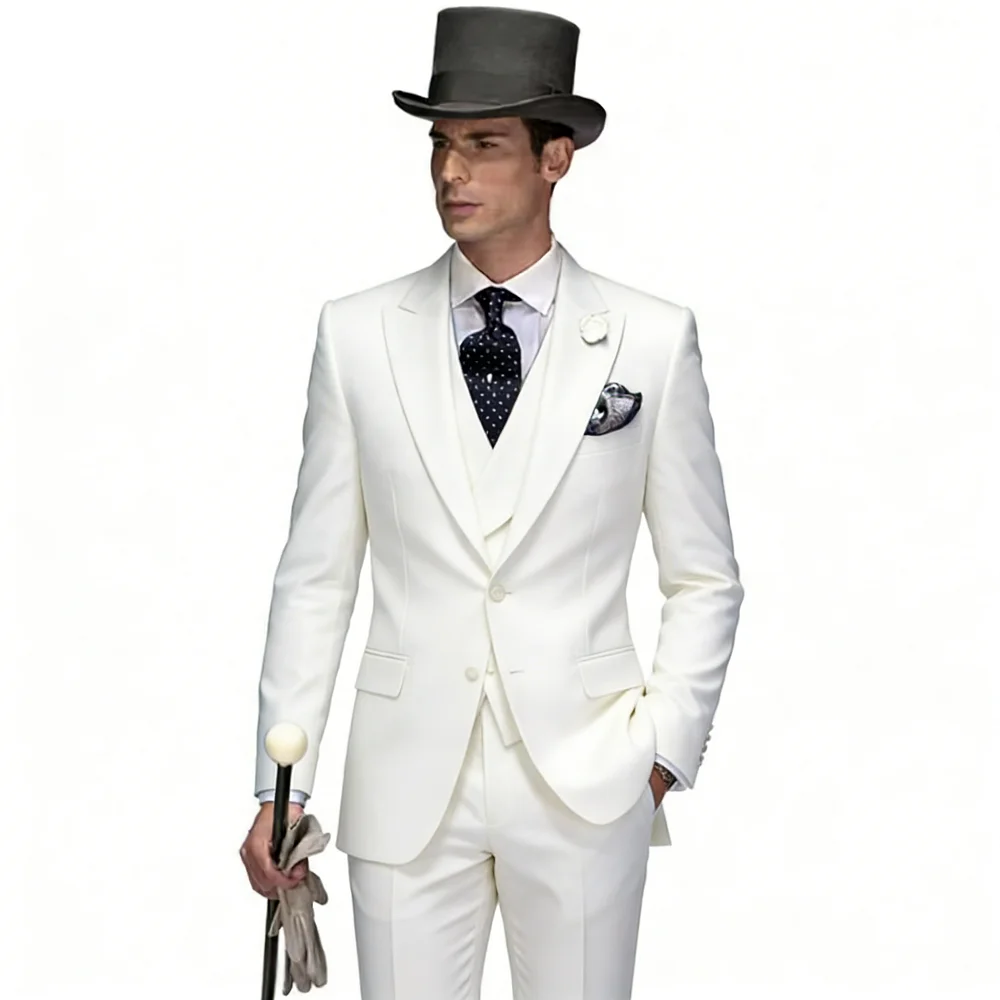 Terno formal masculino personalizado de 3 peças, blazer de smoking com lapela de pico, colete e calças para casamento, noivo, ev
Terno formal masculino personalizado de 3 peças, blazer de smoking com lapela de pico, colete e calças para casamento, noivo, ev