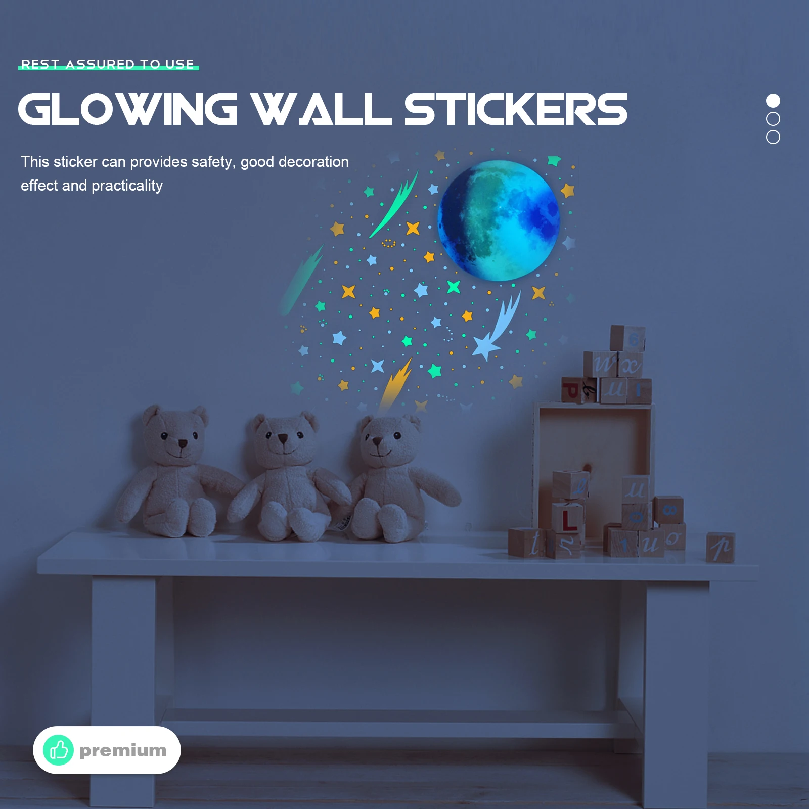 1 set Glow in the Dark Stickers Luminous Moon Decals PVC Ceiling Nightlight Safety Kids Room DIY Adhesive Decor
1 set Glow in the Dark Stickers Luminous Moon Decals PVC Ceiling Nightlight Safety Kids Room DIY Adhesive Decor