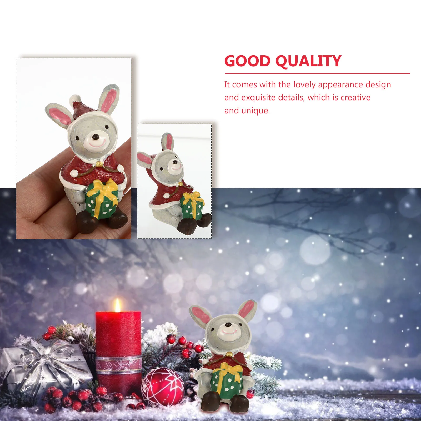 2pcs Christmas Rabbit naments Mini Resin Crafts Decoration Xmas Gifts Living Room Bedroom Kitchen Accessories
2pcs Christmas Rabbit naments Mini Resin Crafts Decoration Xmas Gifts Living Room Bedroom Kitchen Accessories