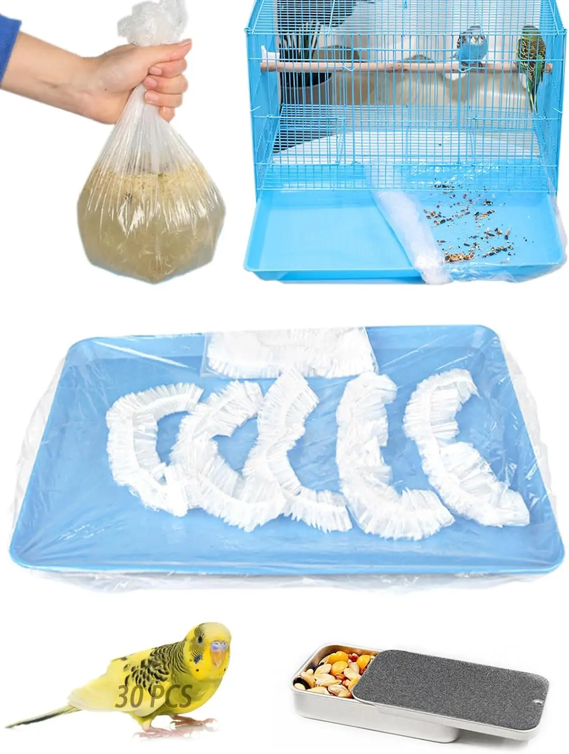 Large Disposable Bird Cage Tray Liners,34'' X 22'' Plastic Parakeet Cage Liner Bag - 30 Pcs Birds Cage Bottom Liner Universal Film Bird Cage Accessories for Finches Canaries Cockatiels Birdcage
Large Disposable Bird Cage Tray Liners,34'' X 22'' Plastic Parakeet Cage Liner Bag - 30 Pcs Birds Cage Bottom Liner Universal Film Bird Cage Accessories for Finches Canaries Cockatiels Birdcage