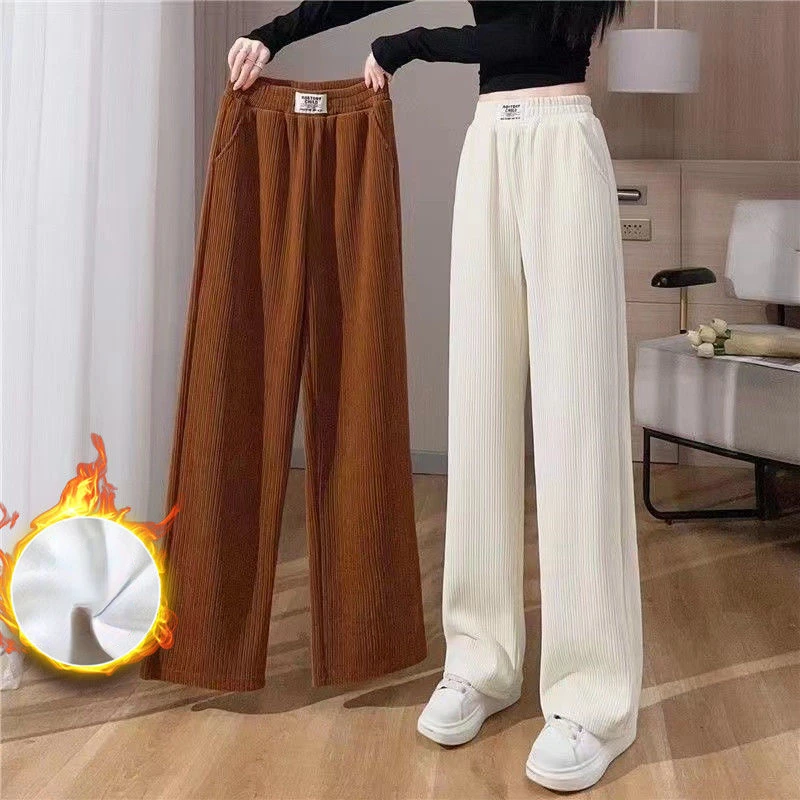 Korean Fashion Women CorduroyPants Spring Autumn Office Lady Thicken Vintage High Waist Wide Leg Solid Long Trousers 2024 Q468
Korean Fashion Women CorduroyPants Spring Autumn Office Lady Thicken Vintage High Waist Wide Leg Solid Long Trousers 2024 Q468