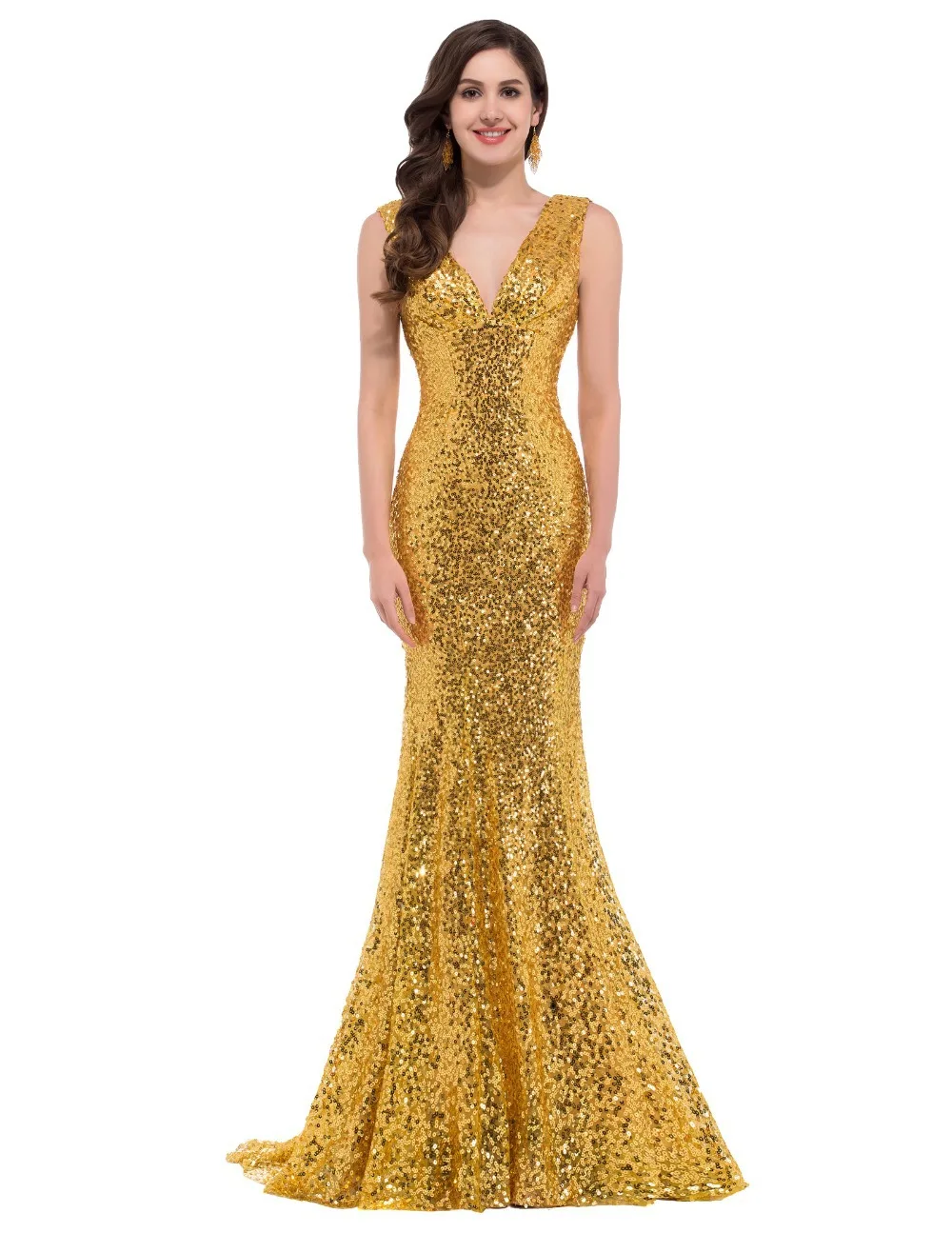 Sexy V-Neck Sleeveless Bandage Sequins Mermaid Evening Dress Wedding Formal Party Gown Robe Mingyu Evening Dress Party Guests
Sexy V-Neck Sleeveless Bandage Sequins Mermaid Evening Dress Wedding Formal Party Gown Robe Mingyu Evening Dress Party Guests