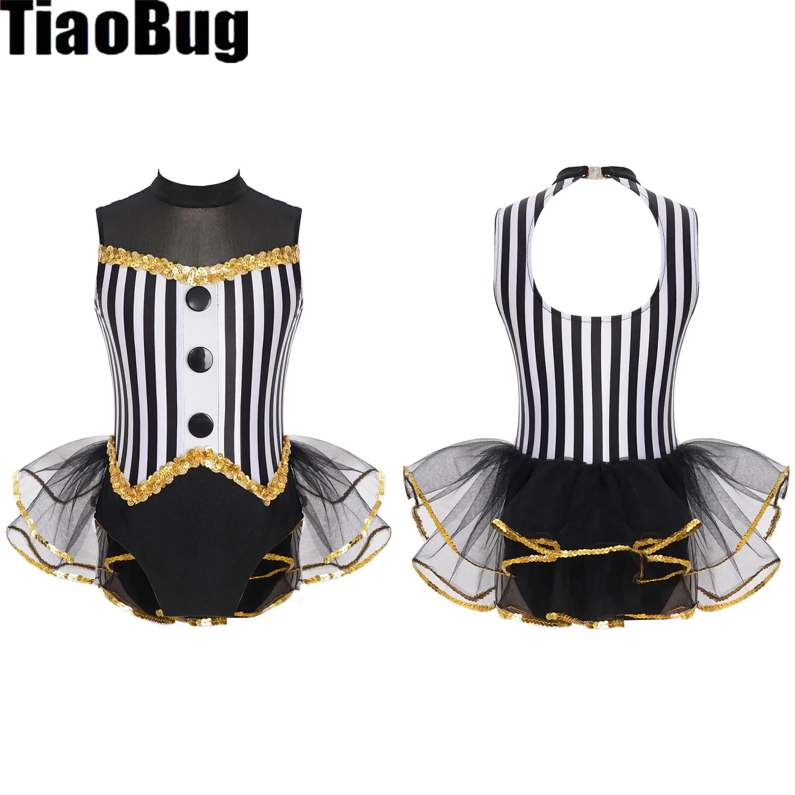 Kids Girls Sequins Jazz Dance Leotard Trim Mock Neck Latin Performance Open Back Striped Tulle Skirted Bodysuit
Kids Girls Sequins Jazz Dance Leotard Trim Mock Neck Latin Performance Open Back Striped Tulle Skirted Bodysuit
