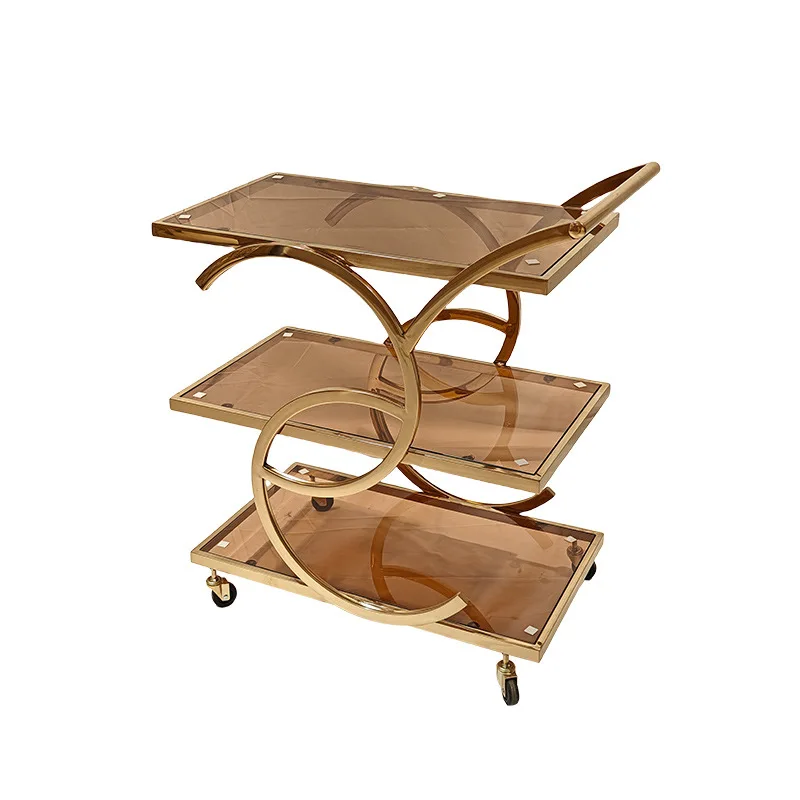 Hotel stainless steel dining cart Tempered glass Shelf Restaurant Mobile wine cart Dining cart
Hotel stainless steel dining cart Tempered glass Shelf Restaurant Mobile wine cart Dining cart