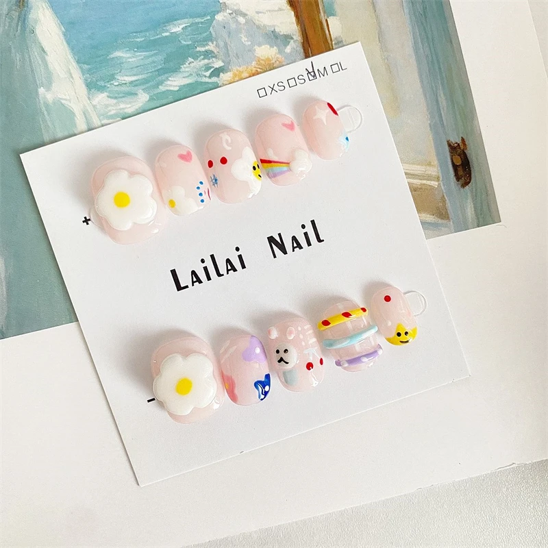 Cute Handmade Press on Nails False Nails Light Pink Korean Short Manicure Artificial Nails Reusable Adhesive Wear Acrylic Tips
Cute Handmade Press on Nails False Nails Light Pink Korean Short Manicure Artificial Nails Reusable Adhesive Wear Acrylic Tips