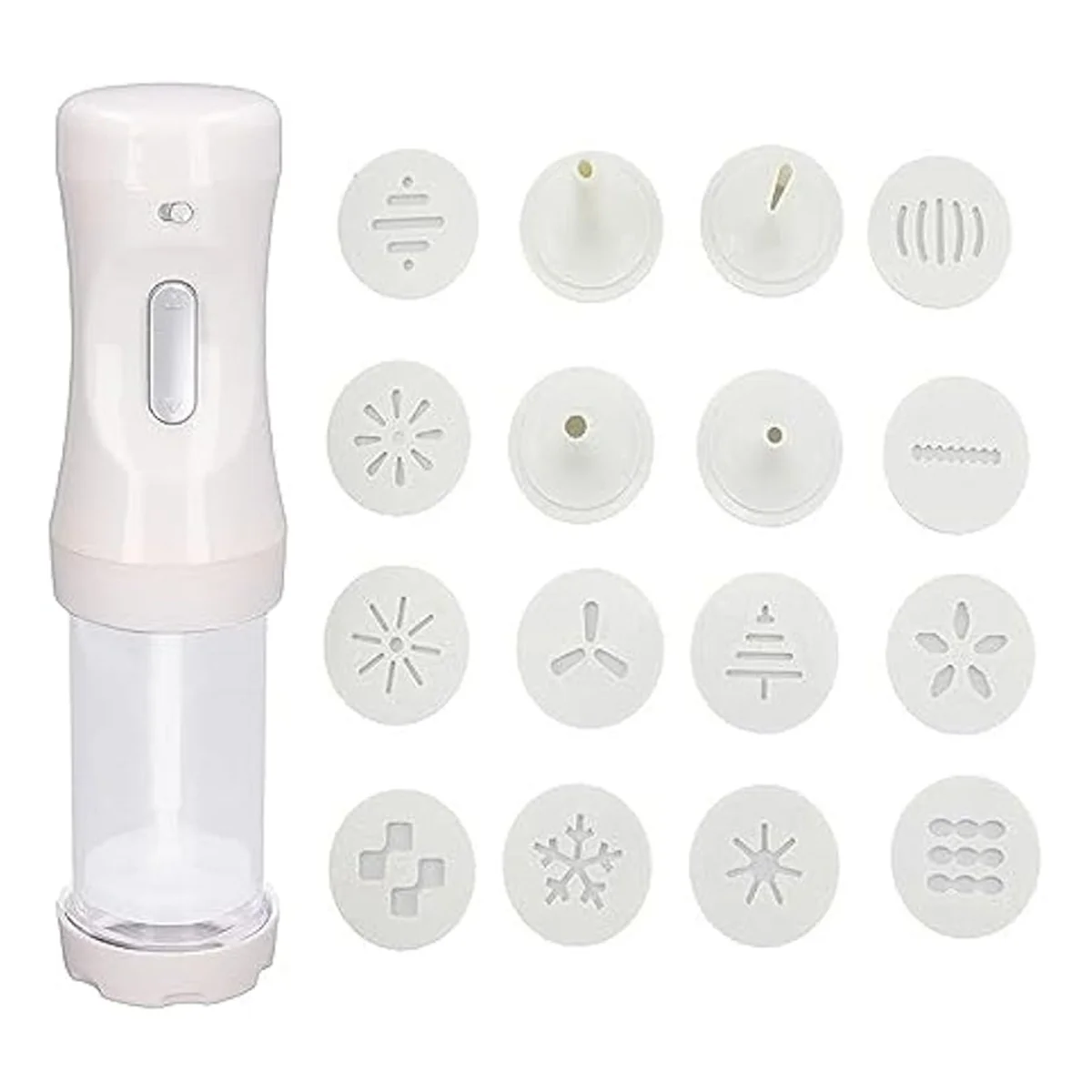 MLGB 1 Electric Cookie Press with 12 Mold and 4 Decorating Nozzles for Cake Dessert DIY Maker and Decoration Baking Supplies
MLGB 1 Electric Cookie Press with 12 Mold and 4 Decorating Nozzles for Cake Dessert DIY Maker and Decoration Baking Supplies