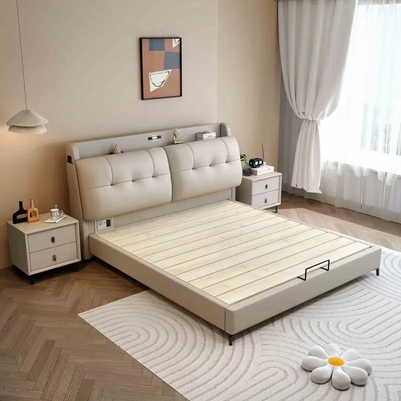 Modern Minimalist Double Bed Master Bedroom Queen Bed Small Unit High Box Storage Soft
Modern Minimalist Double Bed Master Bedroom Queen Bed Small Unit High Box Storage Soft