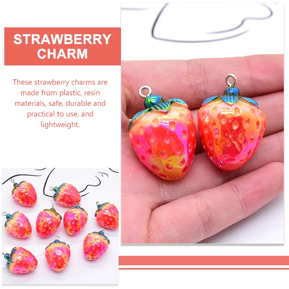 10pcs Strawberry Charms Fruit Jewelry Pendant DIY Craft for Necklace Bracelet Earring Making Small Lightweight Plastic Resin
10pcs Strawberry Charms Fruit Jewelry Pendant DIY Craft for Necklace Bracelet Earring Making Small Lightweight Plastic Resin