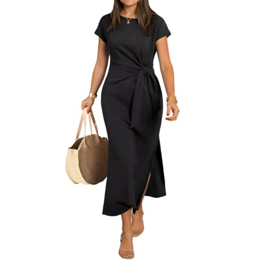 ANRABESS Womens Summer Maxi Dress Casual Crew Neck Tie Waist Split Wrinkle-Free Fit Long Fashion Vacation Dresses 2026 Spring
ANRABESS Womens Summer Maxi Dress Casual Crew Neck Tie Waist Split Wrinkle-Free Fit Long Fashion Vacation Dresses 2026 Spring