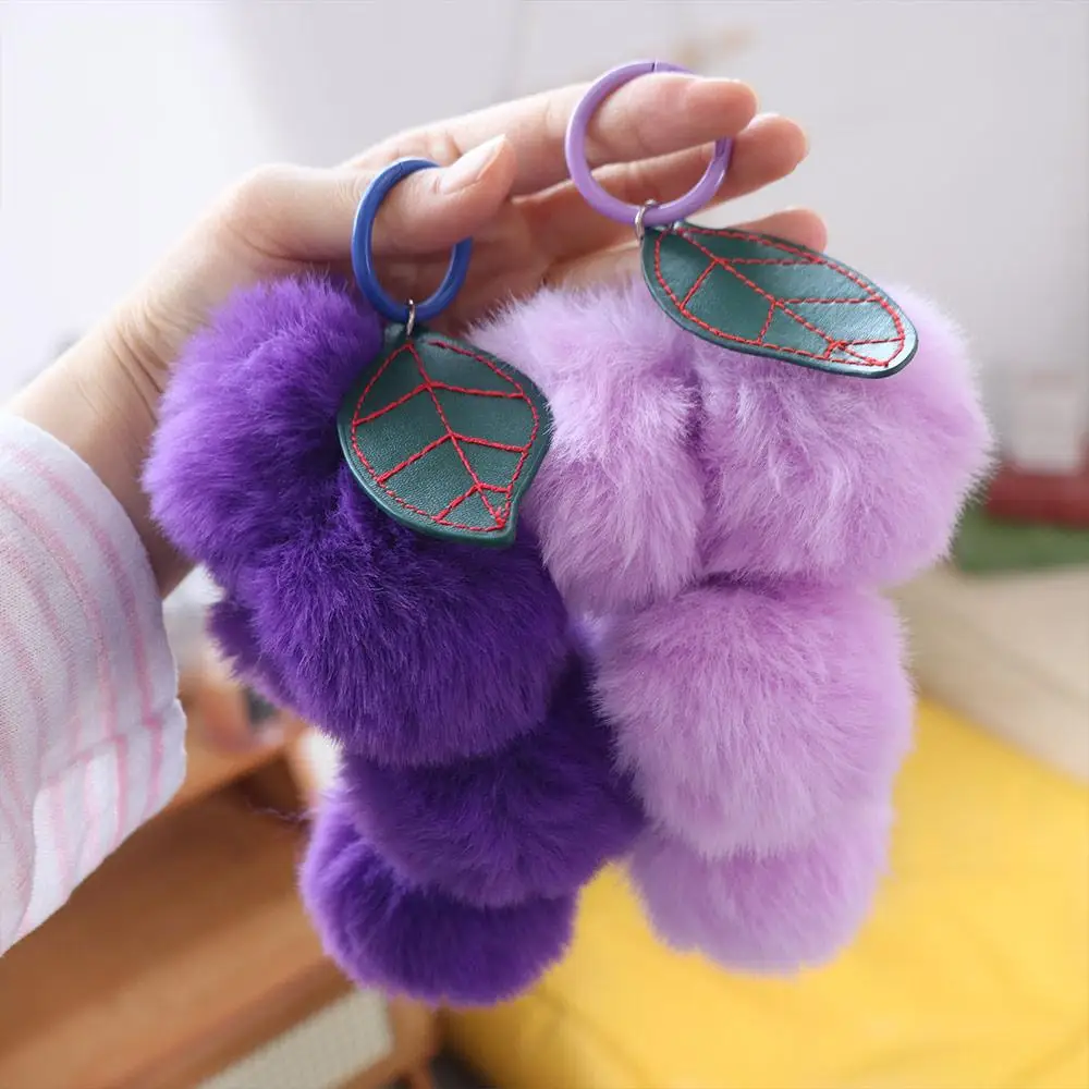 2Pcs Soft Plush Furry Grape Key Chain Charm Decor Rex Rabbit Fur Fruit Keychain Pendant Car Keychain Cute Pompoms Keyring 
2Pcs Soft Plush Furry Grape Key Chain Charm Decor Rex Rabbit Fur Fruit Keychain Pendant Car Keychain Cute Pompoms Keyring