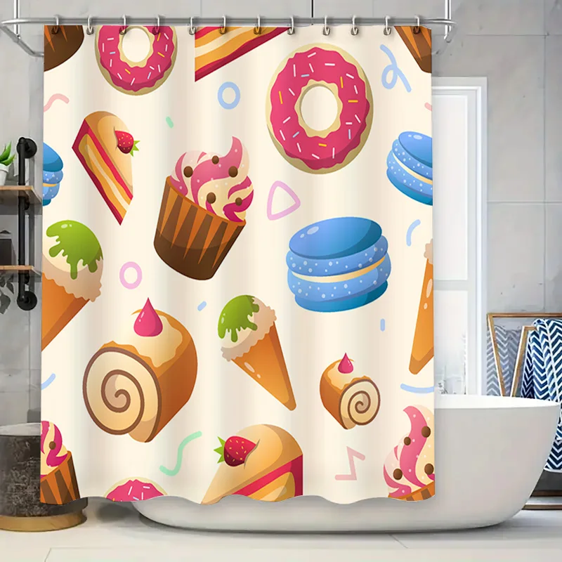 Colorful Desserts Shower Curtain Bakery Pastry Pattern Bath Curtains for Home Decor in Kitchen Dining
Colorful Desserts Shower Curtain Bakery Pastry Pattern Bath Curtains for Home Decor in Kitchen Dining