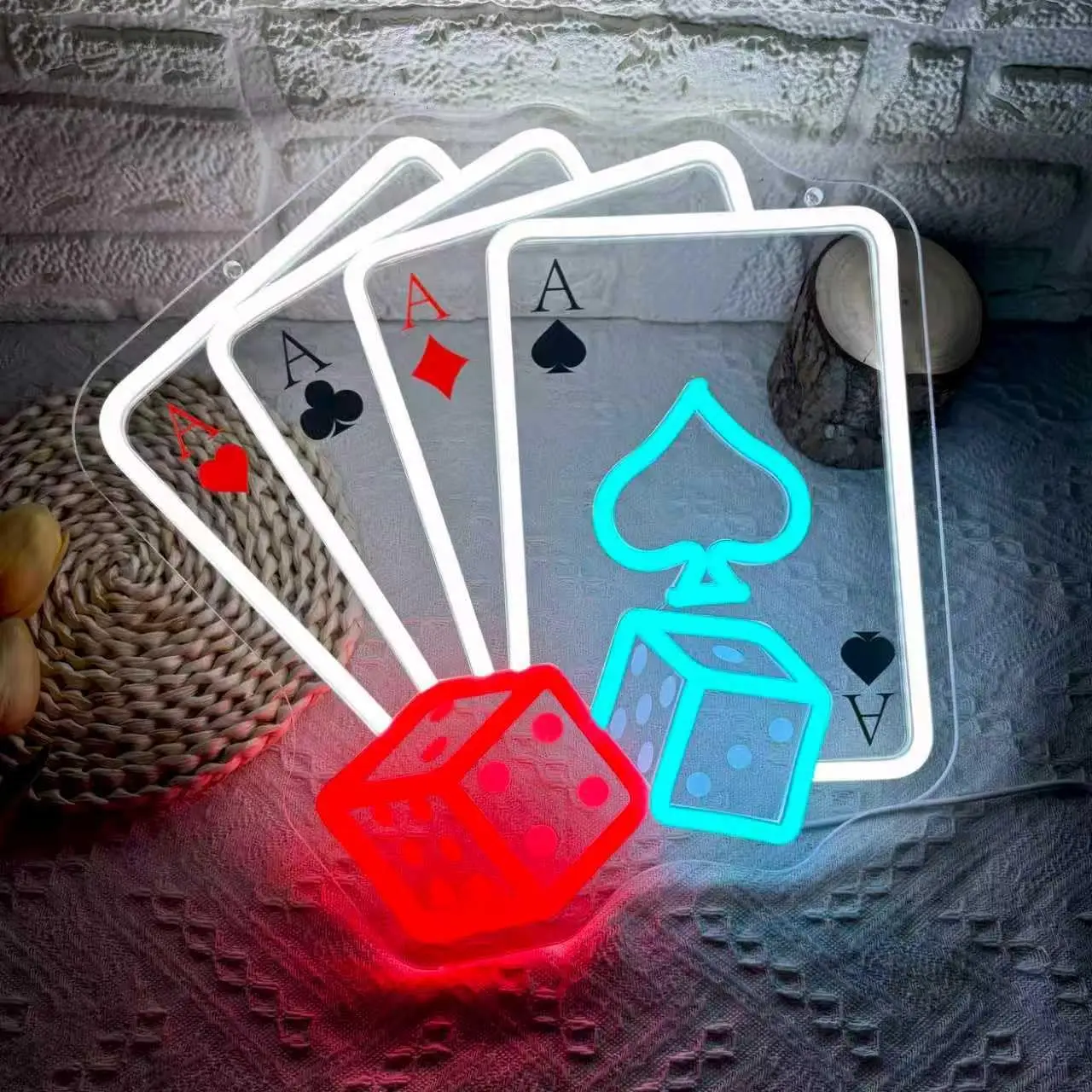 Poker Neon Sign USB Powered Casino Theme LED Neon Light for Poker Room Basement Bar Game Room Poker Night Dice Wall Decor
Poker Neon Sign USB Powered Casino Theme LED Neon Light for Poker Room Basement Bar Game Room Poker Night Dice Wall Decor