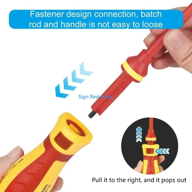 Insulated Screwdriver,13 in 1 Screwdriver Set with Interchangeable Bit Electrician Hand Tool 41XB
Insulated Screwdriver,13 in 1 Screwdriver Set with Interchangeable Bit Electrician Hand Tool 41XB