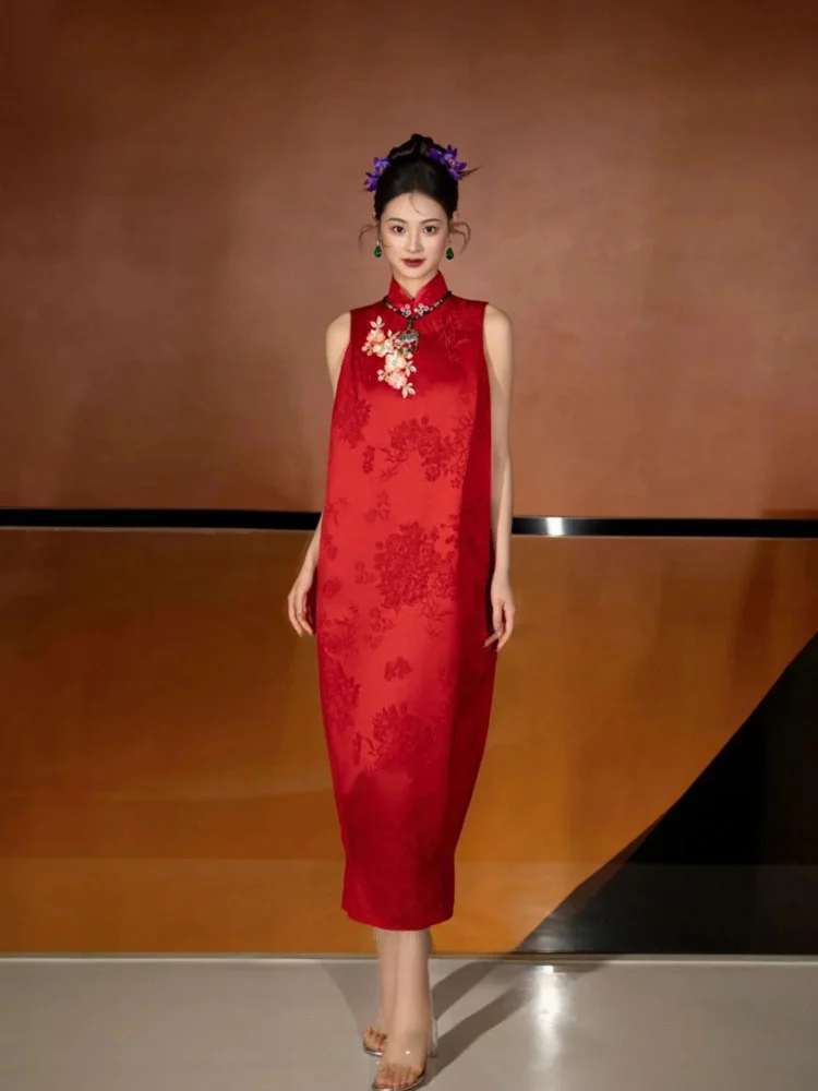 Red Chinese Sle Morning Robe Wedding Dr for Women Svel National Faion Engaged Dr Long Qipao Low Slit Silk
Red Chinese Sle Morning Robe Wedding Dr for Women Svel National Faion Engaged Dr Long Qipao Low Slit Silk