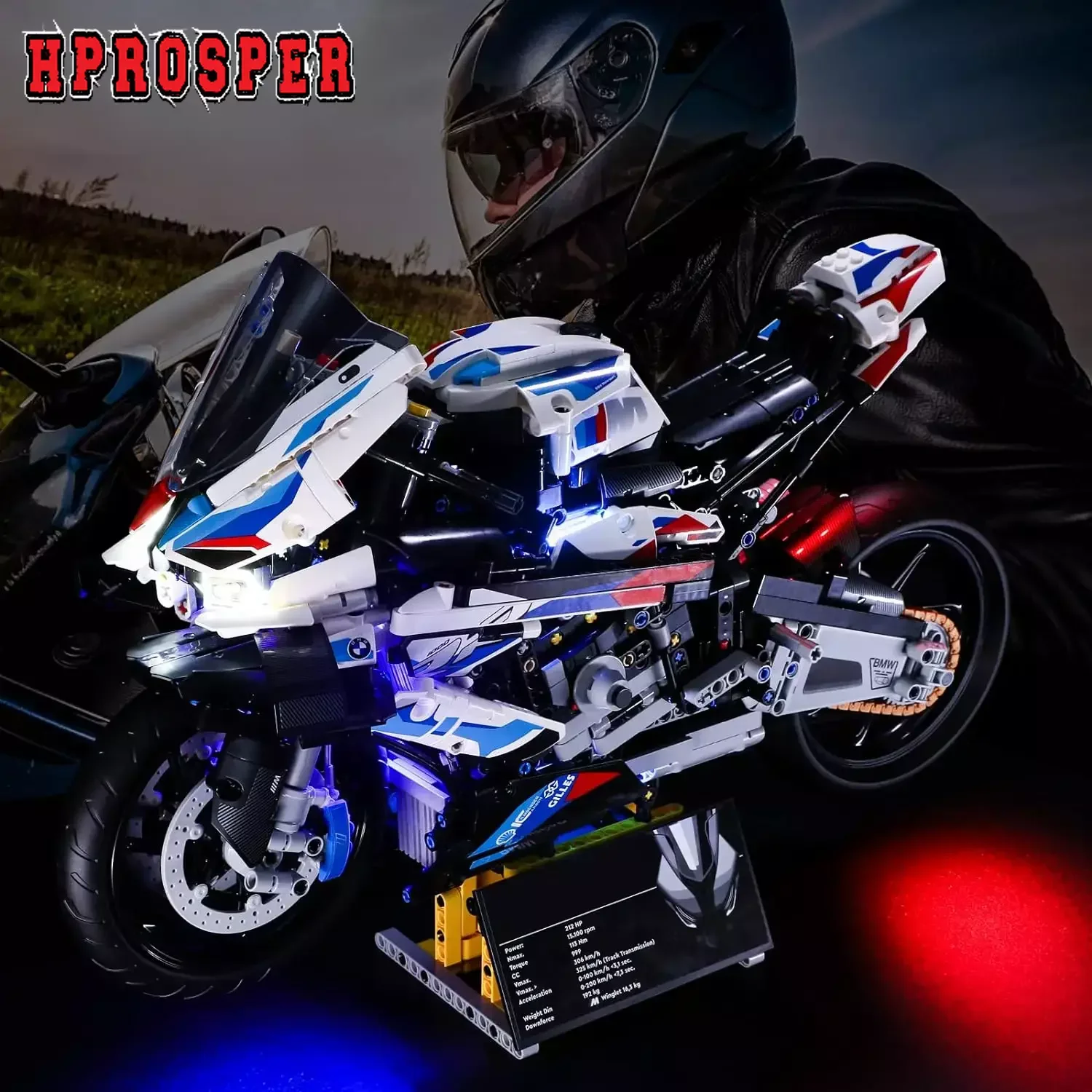 Hprosper LED Light For Technic 42130 BMW M 1000 RR Motorcycle Decorative Lamp With Battery Box(Not Include Lego Building Blocks)
Hprosper LED Light For Technic 42130 BMW M 1000 RR Motorcycle Decorative Lamp With Battery Box(Not Include Lego Building Blocks)