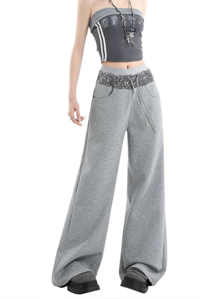 Женские серые повседневные брюки с блестками на осень и зиму, брюки Y2K в американском стиле High Street Harajuku, эстетический стиль 2000-х годов, брюки в стиле ретро
Женские серые повседневные брюки с блестками на осень и зиму, брюки Y2K в американском стиле High Street Harajuku, эстетический стиль 2000-х годов, брюки в стиле ретро