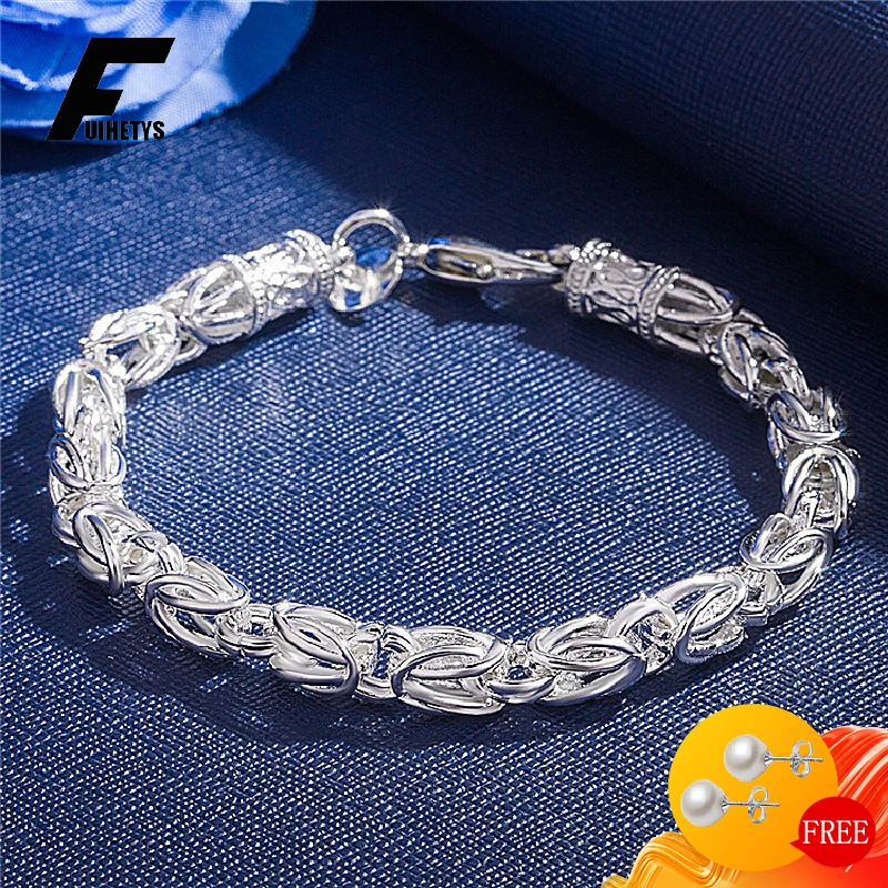Trendy 925 Silver Jewelry 21cm Men Bracelet Fashion Male Couple Bracelets Gift Accessory for Wedding Engagement Party Wholesale
Trendy 925 Silver Jewelry 21cm Men Bracelet Fashion Male Couple Bracelets Gift Accessory for Wedding Engagement Party Wholesale
