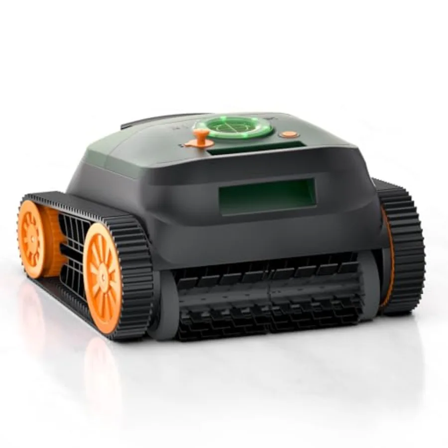 Inground pool vacuum for pools up to 3000 sq. ft., cordless robotic cleaner with 210-min runtime, green ABS plastic body, wall
Inground pool vacuum for pools up to 3000 sq. ft., cordless robotic cleaner with 210-min runtime, green ABS plastic body, wall