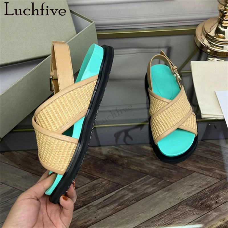Summer Casual Beach Flat Sandals for Women Multicolour Round Toe Thick Bottom Rome Sandals New Hot Sale Luxury Brand Shoes Woman
Summer Casual Beach Flat Sandals for Women Multicolour Round Toe Thick Bottom Rome Sandals New Hot Sale Luxury Brand Shoes Woman